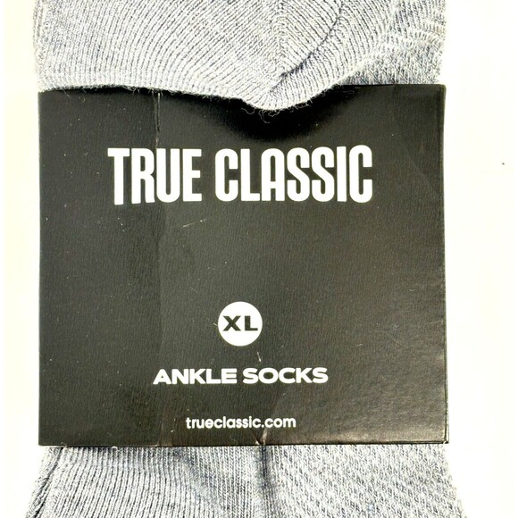 True Classic Men's XL Heather Gray Ankle Seamless Toe Premium Socks 3-Pack NWT - Picture 11 of 11